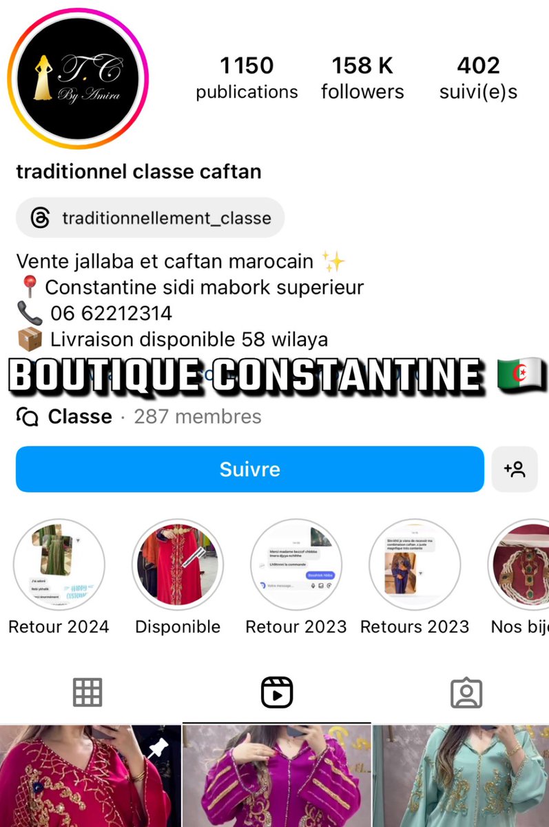 Ils s’arrachent notre culture de Oran à Alger jusqu’à Constantine. Ils vendent nos caftan et jellaba à travers toute l’Algérie. Leurs boutiques indiquent clairement « caftan marocain ». Les algériennes raffolent de la haute culture marocaine. ✨🇲🇦 #ProtectMoroccanHeritage