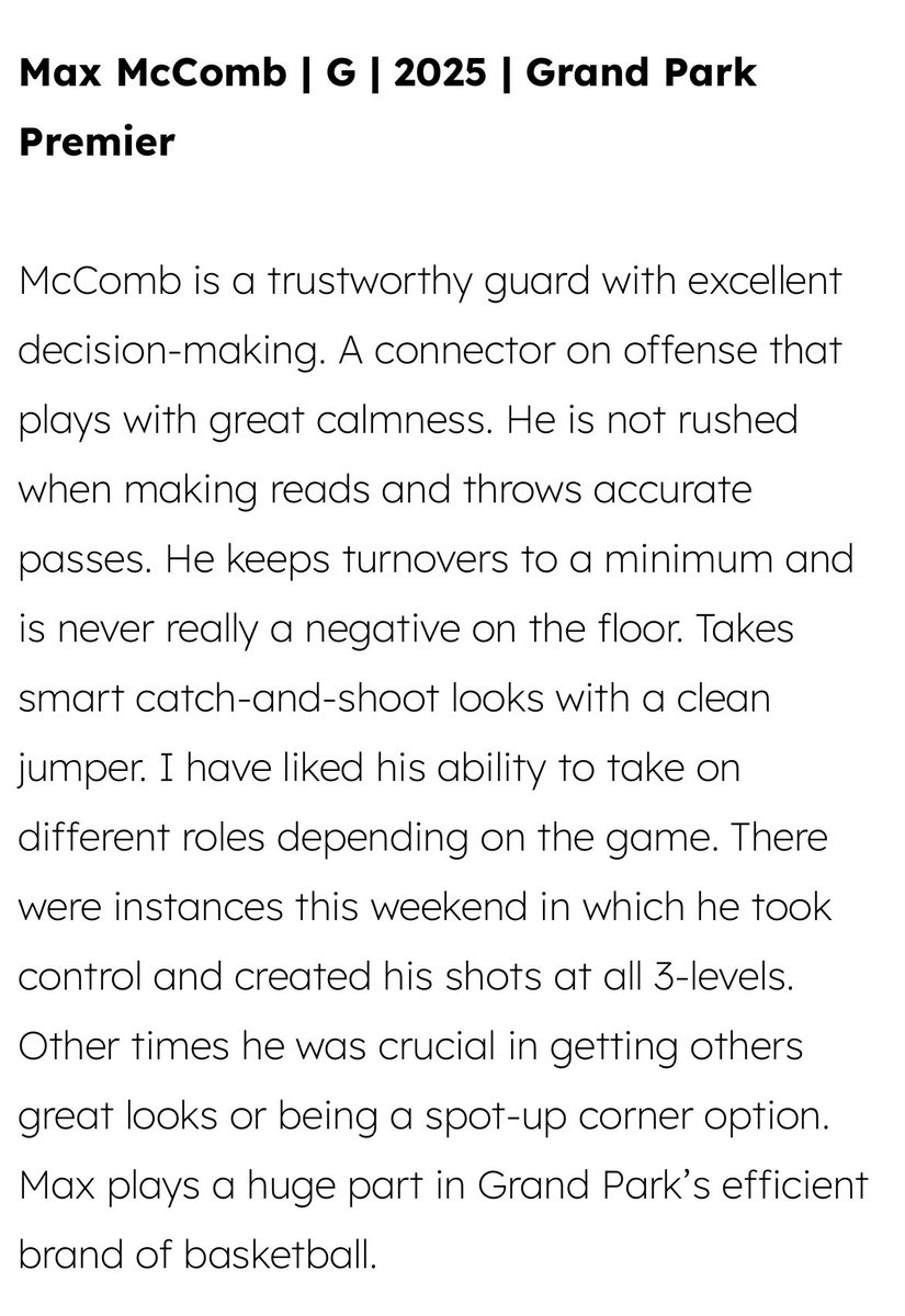 Max McComb (@maxmccomb2) on Twitter photo Thanks for the write up <a href="/sean_valentino2/">Sean Valentino</a> !!
<a href="/GPPbasketball/">Grand Park Premier</a> <a href="/ericrauch5/">Grand Park Premier 2025 Black</a> <a href="/BlandingThough1/">JMBPromotions</a> <a href="/UniversityBBB/">UniversityBasketball</a> Thanks for the write up <a href="/sean_valentino2/">Sean Valentino</a> !!
<a href="/GPPbasketball/">Grand Park Premier</a> <a href="/ericrauch5/">Grand Park Premier 2025 Black</a> <a href="/BlandingThough1/">JMBPromotions</a> <a href="/UniversityBBB/">UniversityBasketball</a>