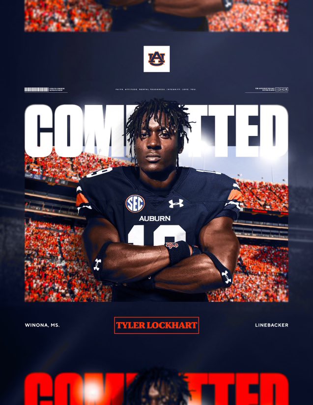Proud to say that I’m COMMITTED @AuburnFootball @freezecorleone 🦅🦅🧡💙