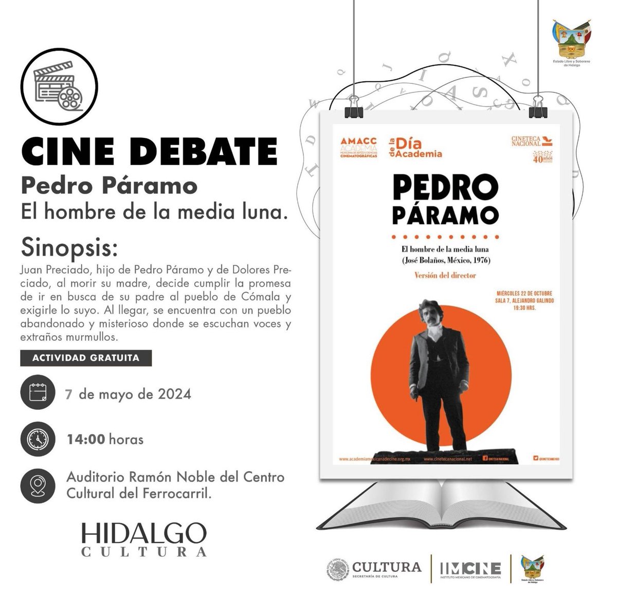 #CineDebate 🎥

Para los amantes de la literatura y el cine:
Pedro Páramo, dueño de la hacienda La Media Luna en el pueblo de Comala, con la costumbre de tomar a cualquier mujer de la región. . . .
📽  𝑷𝒆𝒅𝒓𝒐 𝑷𝒂́𝒓𝒂𝒎𝒐 - 𝑬𝒍 𝒉𝒐𝒎𝒃𝒓𝒆 𝒅𝒆 𝒍𝒂 𝒎𝒆𝒅𝒊𝒂 𝒍𝒖𝒏𝒂.