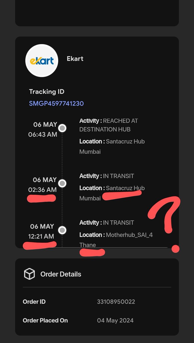 Absolutely fed up with @EkartLogistics!Their deceitful practices and abysmal service are beyond belief. Package stuck at Santacruz hub, no way to reach them, and zero accountability. @SamsungIndia, you seriously need to reconsider your logistics partner. #Disappointed #NeverAgain