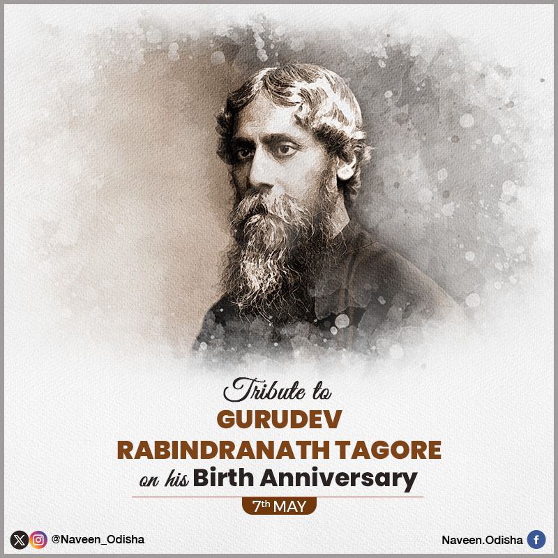 Humble tributes to Nobel laureate Gurudev #RabindranathTagore, the composer of the National Anthem, on his birth anniversary. He was a great poet, philosopher, artist, educationist, and novelist. His ideologies on educational reform and women empowerment will continue to inspire