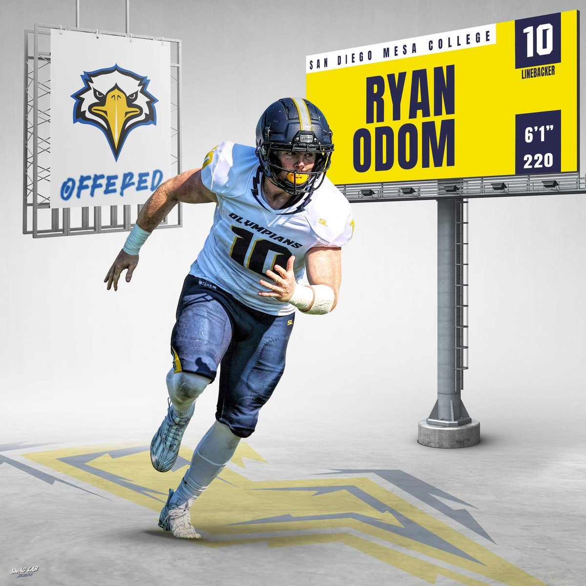 OLYMPIANS (@sdmesafootball) on Twitter photo Congratulations to LB <a href="/RyanOdomLB/">Ryan Odom</a> on his official offer from <a href="/MSUEaglesFB/">Morehead State Football</a>
<a href="/BallCoachGW/">Gary Watkins Jr</a> <a href="/PrezHands/">Ashanti Hands, Ed.D.</a> <a href="/CoachChevSD/">Coach Chevalier</a> <a href="/CoachFarrarMesa/">Stephen Farrar Jr.</a> <a href="/PeoplsProfessor/">Shawn Pomatto M.S., M.Ed.</a> <a href="/foothillers/">Grossmont High Football</a>
<a href="/EC_Preps_SD/">EC Preps</a> <a href="/Daygofootball/">San Diego Football</a>
๐ธ<a href="/Nicole2Noel/">Nicole Noel Photography LLC</a>
๐ป<a href="/SwagLabGD/">Dan Ruiz - Swag Lab - Graphic Design</a> Congratulations to LB <a href="/RyanOdomLB/">Ryan Odom</a> on his official offer from <a href="/MSUEaglesFB/">Morehead State Football</a>
<a href="/BallCoachGW/">Gary Watkins Jr</a> <a href="/PrezHands/">Ashanti Hands, Ed.D.</a> <a href="/CoachChevSD/">Coach Chevalier</a> <a href="/CoachFarrarMesa/">Stephen Farrar Jr.</a> <a href="/PeoplsProfessor/">Shawn Pomatto M.S., M.Ed.</a> <a href="/foothillers/">Grossmont High Football</a>
<a href="/EC_Preps_SD/">EC Preps</a> <a href="/Daygofootball/">San Diego Football</a>
๐ธ<a href="/Nicole2Noel/">Nicole Noel Photography LLC</a>
๐ป<a href="/SwagLabGD/">Dan Ruiz - Swag Lab - Graphic Design</a>