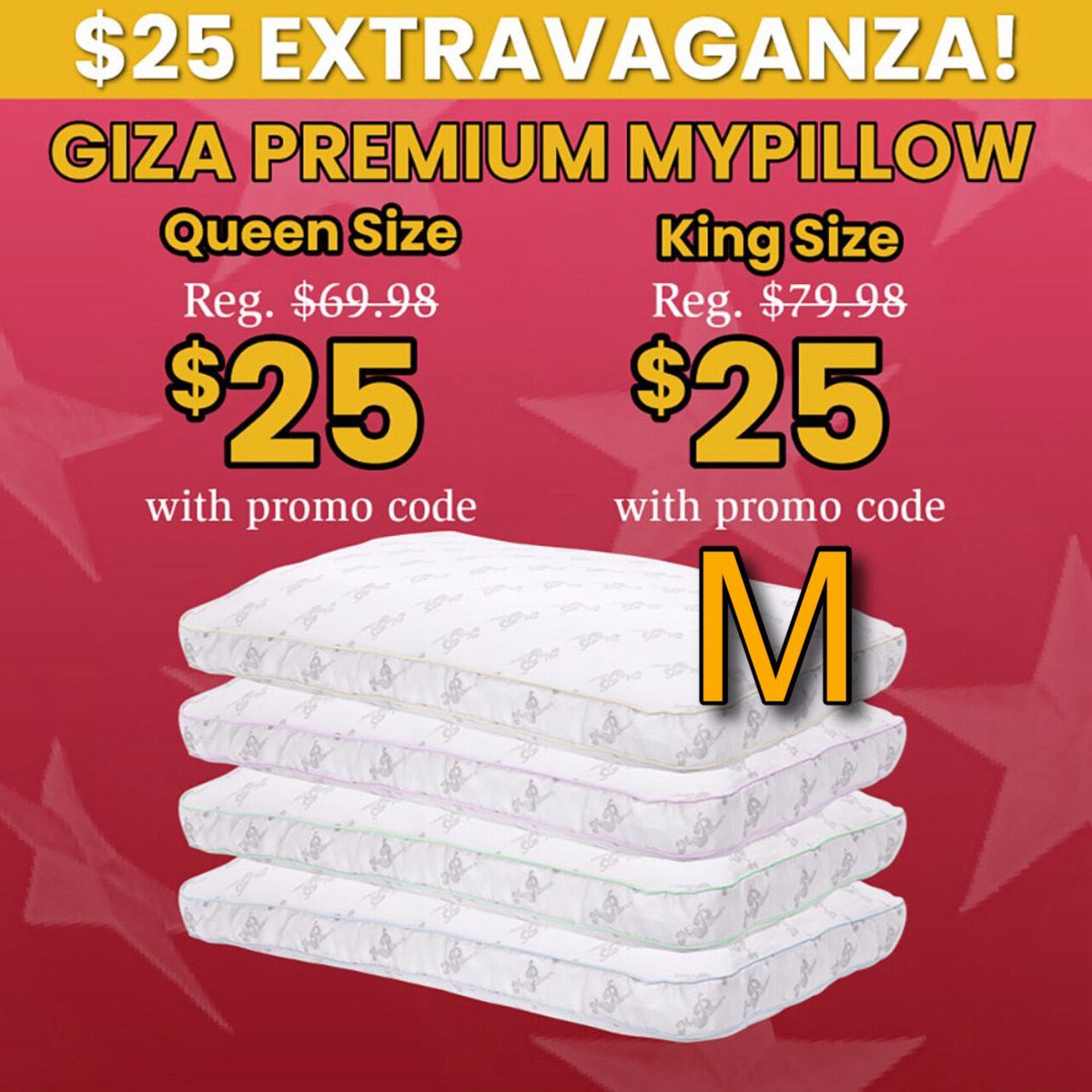 🚨Deal alert!🚨 Treat yourself like royalty with our $25 Extravaganza on King or Queen Giza Premium #MyPillow! When you use promo code 👉M👈 for a discount on the most comfortable pillows you'll ever experience. Don't miss out on this amazing deal, get yours today!…