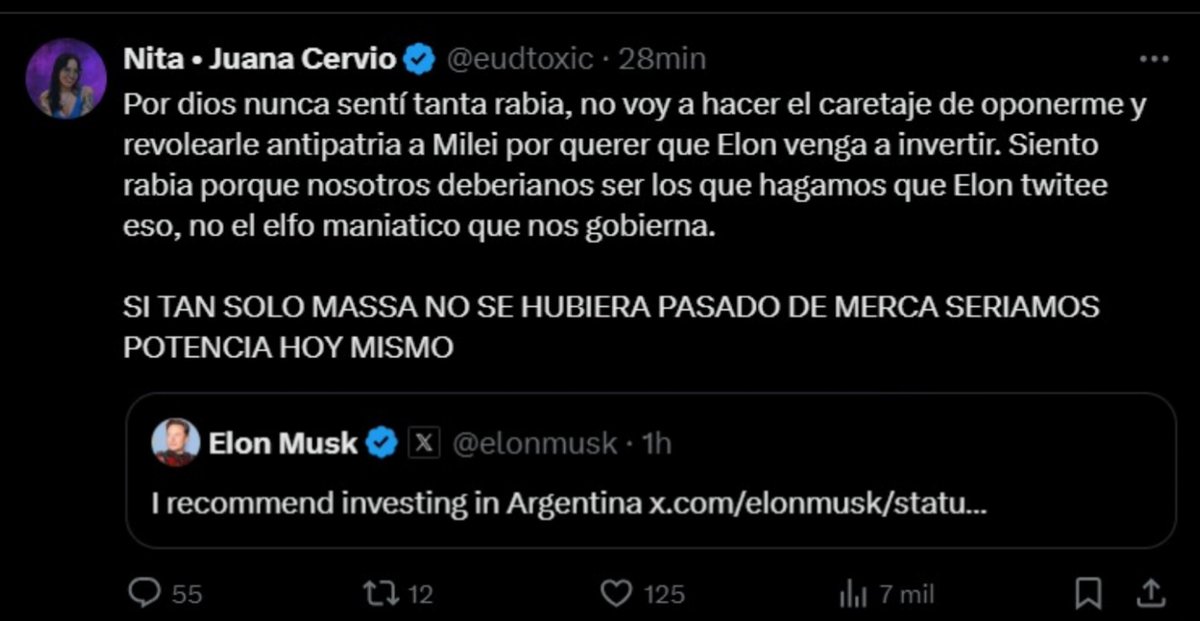 JAJAJAJAJAJAJAJAJAJAJAJAJAJAJAJAJA

ENLOQUECIÓ LA KUKA NITA.
ELON LES HIZO IMPLOSIONAR EL CEREBRO

'Si tan solo Massa no se hubiera pasado de MERCA hoy seriamos potencia' 💀