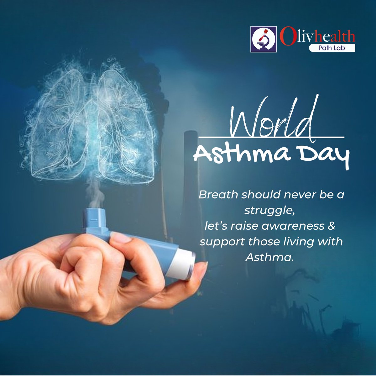 When you can't breathe, nothing else in your life matters. On this World Asthma Day, let's help to create awareness about asthma so people can breathe more easily.

#WorldAsthmaDay #asthma #asthmaawareness #AsthmaDay #NurturingLittleMinds #olivhealthpathlab #pathology