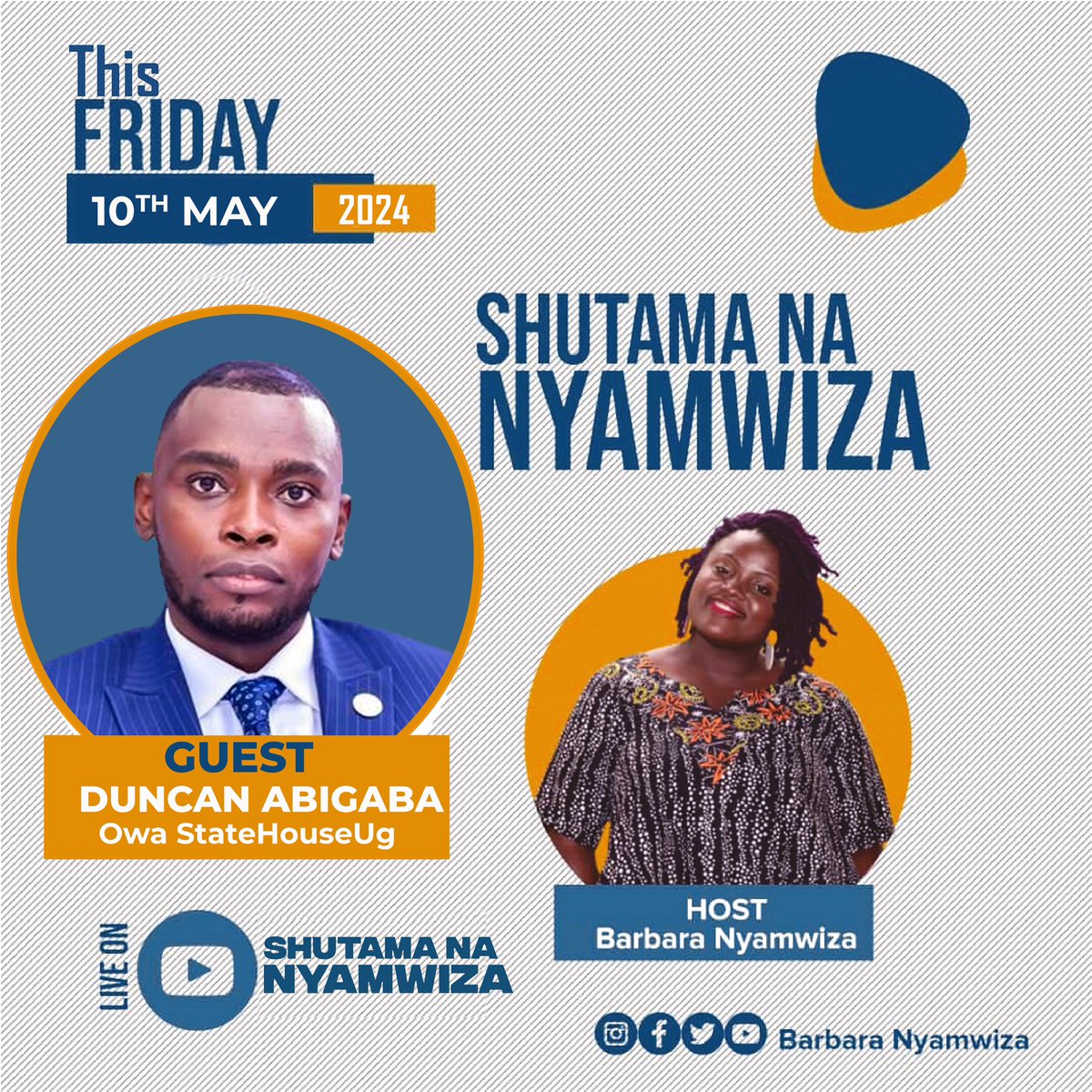 Good people, good morning. Official poster is here. We’ll have @DuncanAbigaba this Friday for our weekly dose of #ShutamaNaNyamwiza Remember to join us.