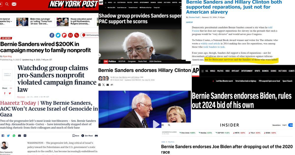 #NeverBernie2024 #BernieSanders Hype Man of the #DemocraticParty,Con-Artist,Money-grubber,#Slavery-#JimCrow denier who oppose #ADOS Federal Lineage-Based #Reparations is running again.He's only going to sell out voters to political elite establishments.twitter.com/glenthecreator…