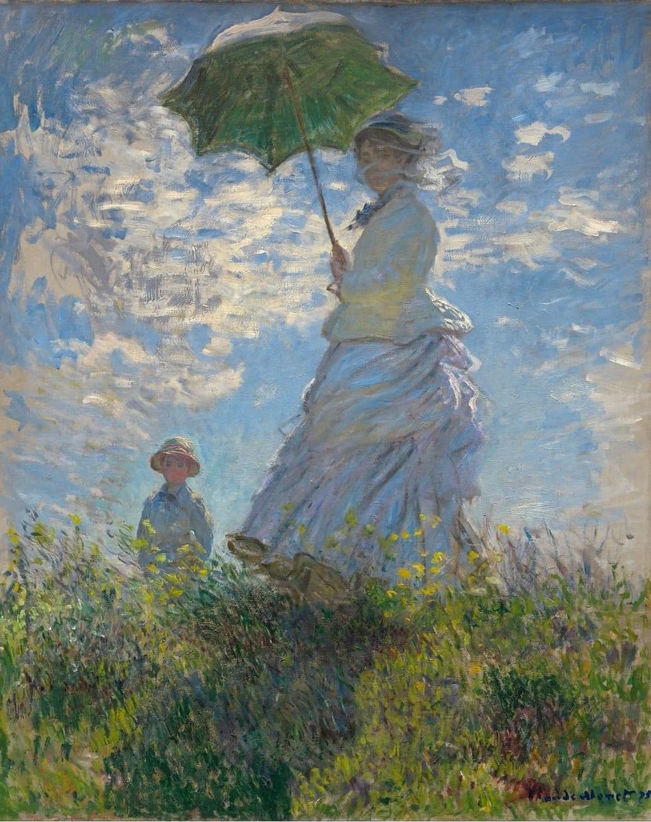 Claude Monet, mujer con paraguas , Madame Monet con Hijo (1875); óleo sobre lienzo, 100×81 cm, Washington D.C., Galería Nacional de Arte