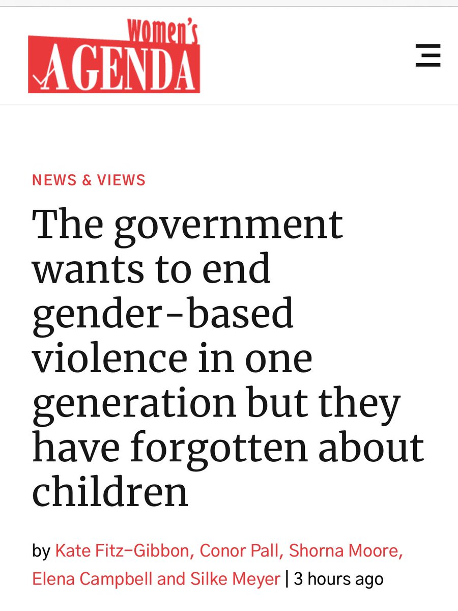 In recent weeks children as victim-survivors in their own right have been invisible in political announcements & actions. Their experiences silenced & ignored. Ending gender-based violence in one generation necessitates a transformational focus on delivering improved outcomes…