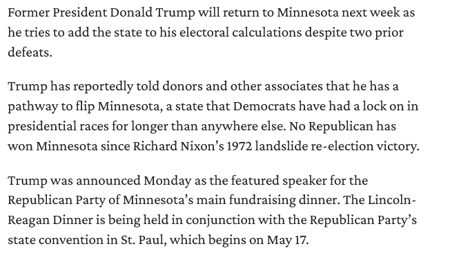 Is #BaronTrump's high school graduation being held in #Minnesota ? WHY is #DonaldTrump asking for the day off from his NY trial on May 17 and planning to attend a fundraiser in #Minnesota that day ? #Trump's appearance in #MN will only increase the turnout for #DFL candidates