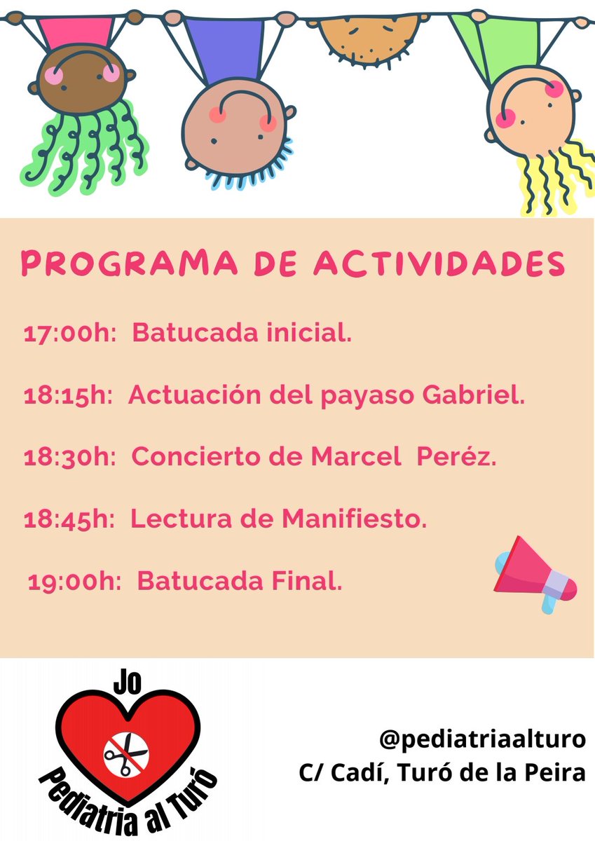 El proper 10 de maig Festa infantil per volem ja la pediatria al Turó Enormecla feina de la gent @PediTuro08031 al juntar diversio I reivindicacio