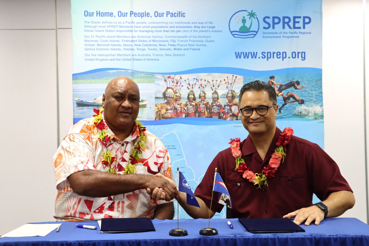 🇦🇸American Samoa and #SPREP ink Summary of outcomes for potential areas of collaboration to address the triple planetary crisis Read more ➡️tinyurl.com/52z6h8cf #ResilientPacific #PacificPartnerships