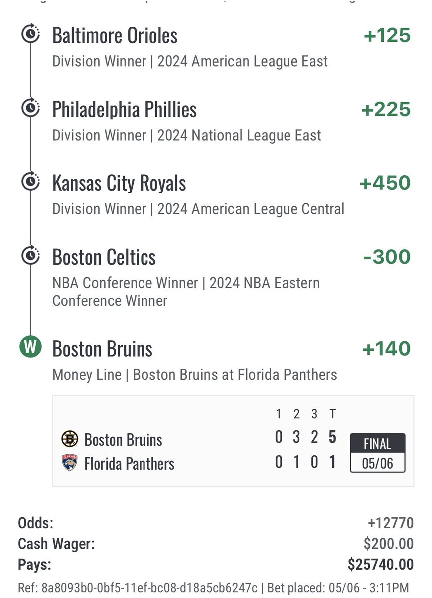 @bkverona I wish. 

But happy how this Future Parlay started off. Lot of options when the dog days of summer arrive.