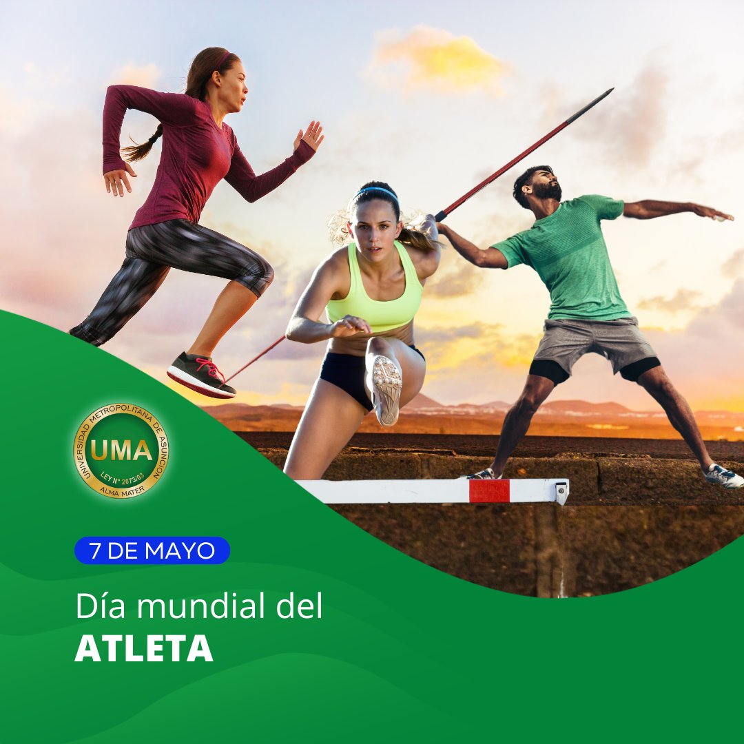 Celebramos el Día Mundial del Atleta, con el compromiso renovado cada día, con la excelencia académica en el deporte y la salud. ¡La Universidad Metropolitana de Asunción es cuna de campeones! #OrgullosamenteUMA🎓