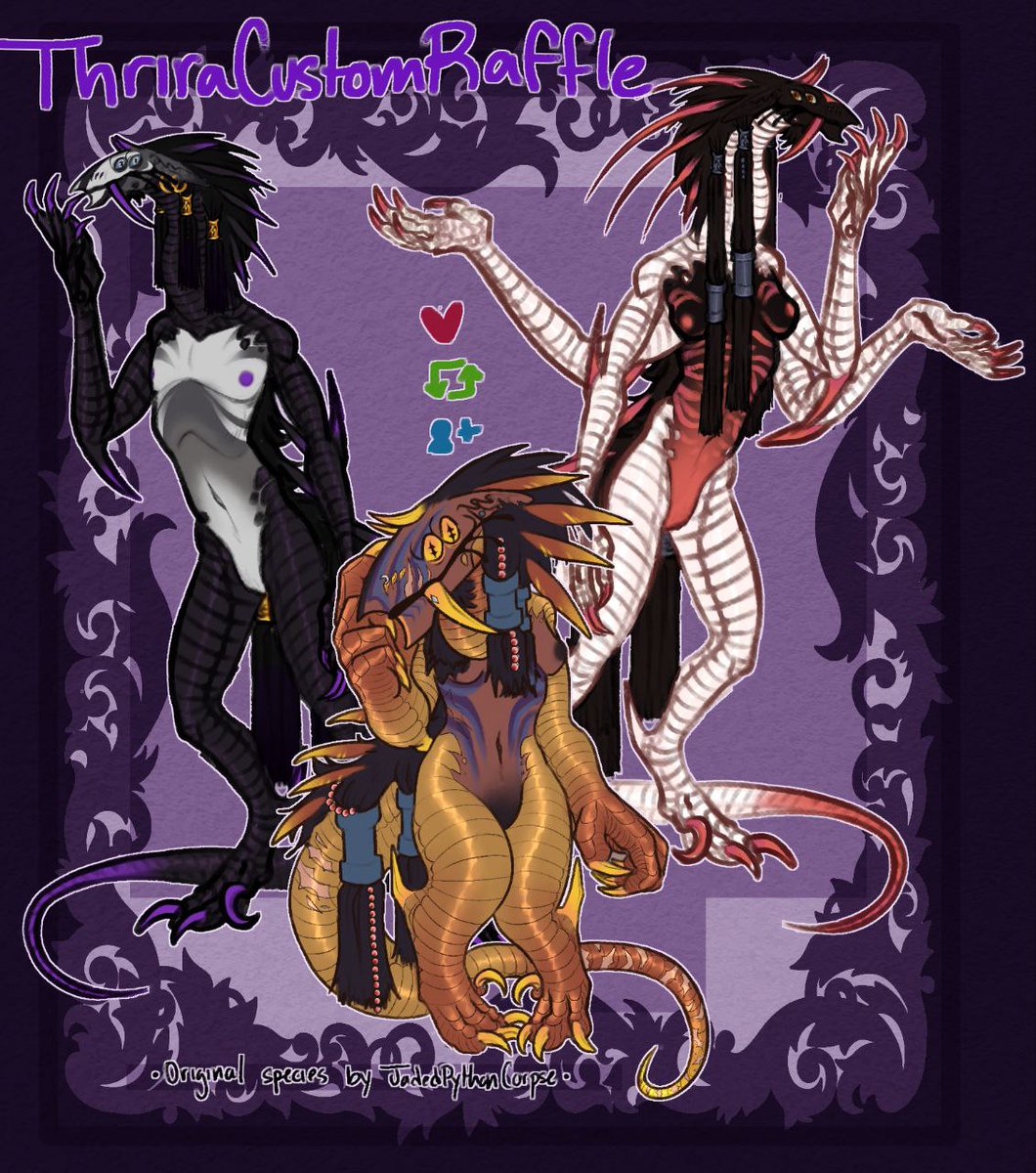 🩸FREE CUSTOM THRIRA RAFFLE🩸

🔪Just:
 🩸Follow
🩸Like
🩸Retweet

🫀Join the discord! [optional]
discord.com/invite/KxMJpap…

🔪Original semi-open species by me!