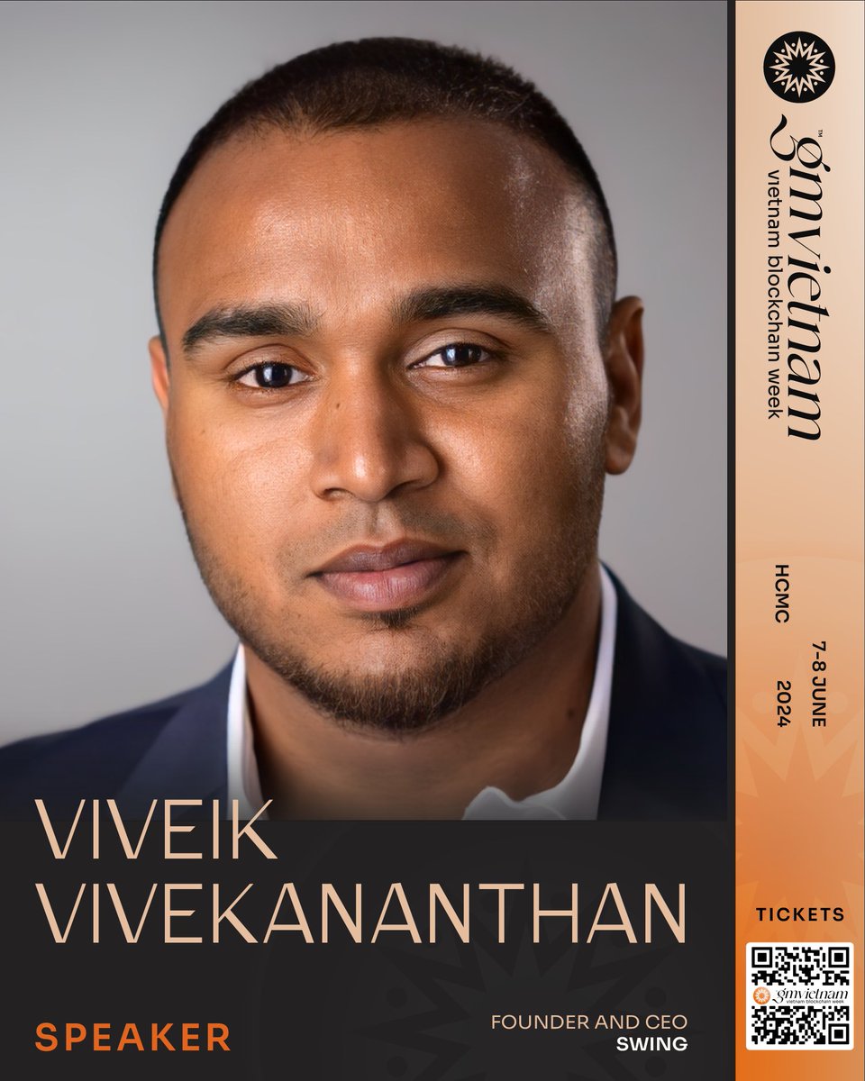🌟 Delighted to welcome Viveik Vivekananthan, Founder and CEO of @Swing_xyz, to #GMVN2024! Viveik will be diving into 'Unlocking the potential of Al and blockchain integration.' Are these two a good synergy? 👉 Let's explore: gmvietnam.io/get-tickets