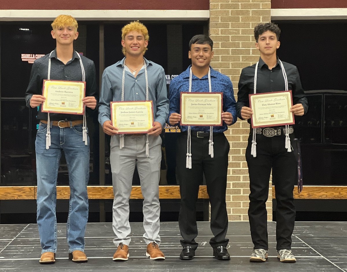 Congratulations to our <a href="/TMWarriorBSBL/">WarriorBaseball_TM</a> Cum Laude award winners. <a href="/drew0630/">Andrew Barrera</a> <a href="/joshjgarcia08/">Josh Garcia</a> <a href="/jvela2323/">javi#23</a> <a href="/erios2847/">Eloy Rios</a>  and not pictured Cole Christian. ™️🏹⚾️🤓 #ShowTime