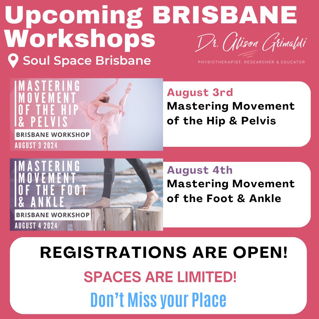 🎓 Calling all Aussie Physios! August is going to be a great month for learning more about Lower Limb Movement and Muscle Function! Join us in Brisbane on the 3rd & 4th August for our 2024 Mastering Movement Workshops. LIMITED SPOTS for both days! LINK: dralisongrimaldi.com/events/list/?t…'