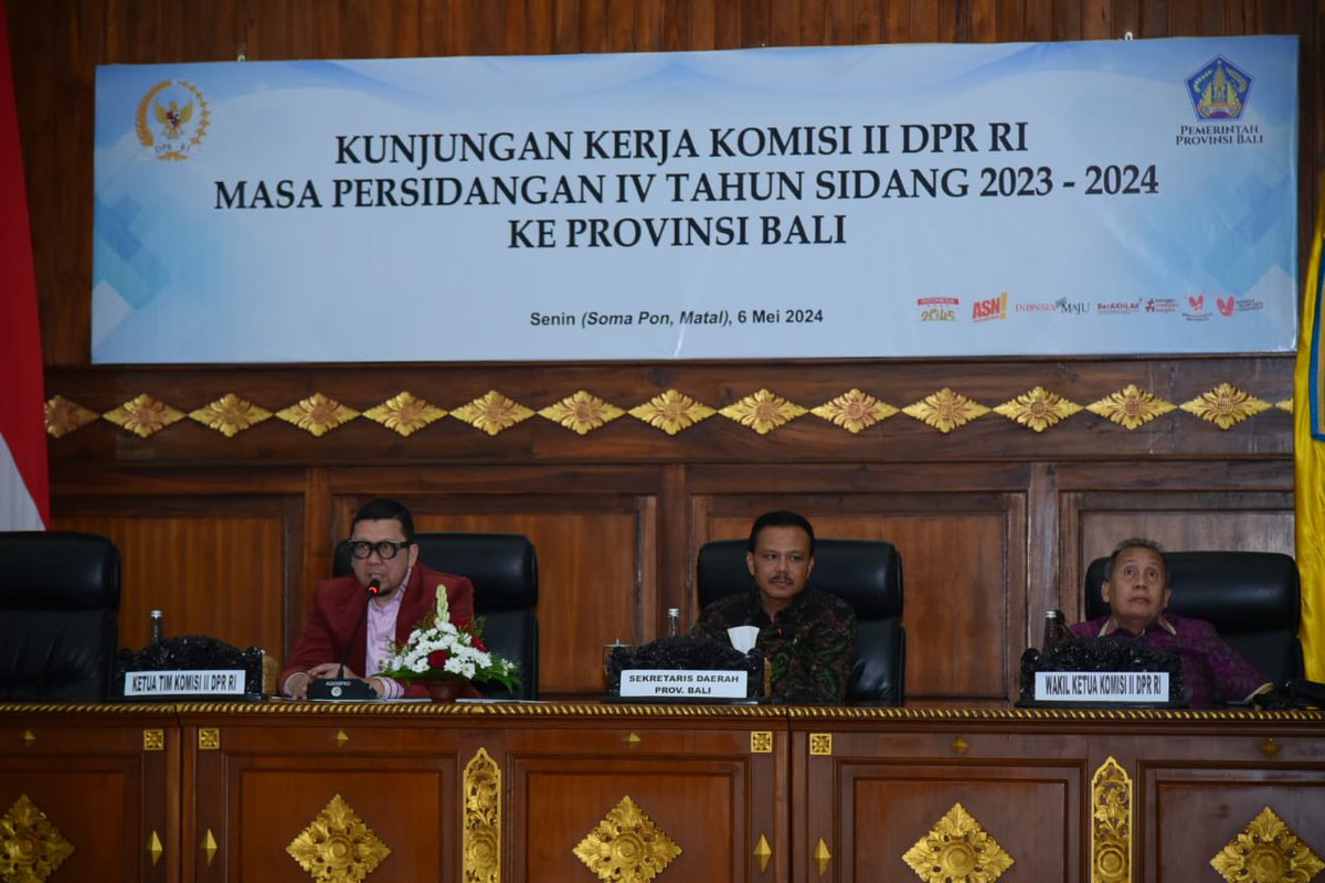 Komisi II DPR RI menyerap aspirasi terkait evaluasi pelaksanaan Pemilihan Umum 2024 sekaligus persiapan Pemilihan Kepala Daerah (Pilkada) Serentak 2024, di Provinsi Bali, Senin (06/05/2024). #KunkerDPR