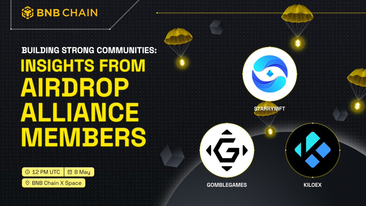 📢 Join us on 'Building Strong Communities: Insights from AIRDROP ALLIANCE Members' with @StarryNift, @gomblegames, and @KiloEx_perp. Don't miss out on the exclusive insights and learn from industry leaders. 📍 twitter.com/i/spaces/1yNxa… 🗓️ 8th May, 12 PM UTC