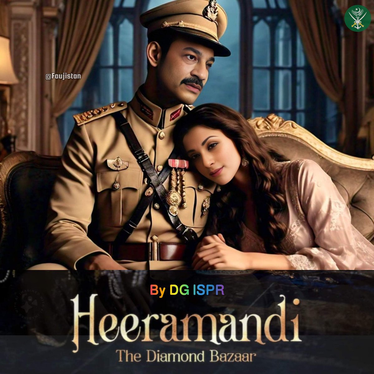 DG ISPR presents Heera Mandi, a film starring General Asim Munir and Maryam Nawaz, hitting theaters on May 9th.