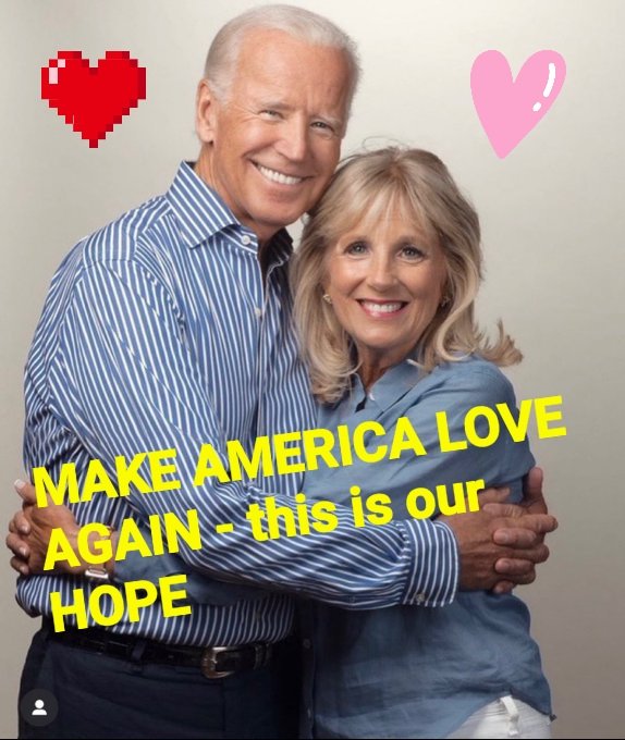For women, for children, for people of any color, for those who have physical or emotional challenges, for fair taxation, for unions, for Honorable Vets, for income equality, for planet Earth, for animals, for our neighbors, our friends and our family, etc. Hope👇 #BidenHarris