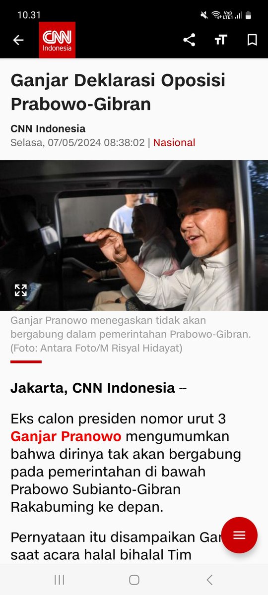 Disaat kontestan dan para partai yang kalah dalam Pilpres berlomba lomba menjilat ludah sendiri untuk bisa kembali kepada Penguasa, Pak Ganjar dan Mahfud MD dengan tegas menolak utk untuk bergabung dlm pemerintahan. Jadi orang itu harus memiliki integritas, lolayalitas dan tidak…