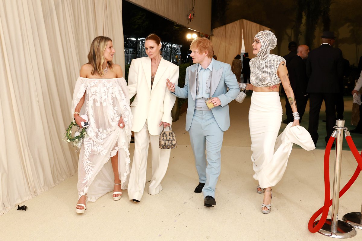 Sienna Miller, Stella McCartney, Ed Sheeran, and Cara Delevingne are photographed after the #MetGala.