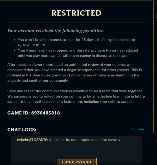 FORGIVE ME RIOT GAMES @riotgames @RiotSupport PLZ I NEED TO PLAY RNAKED