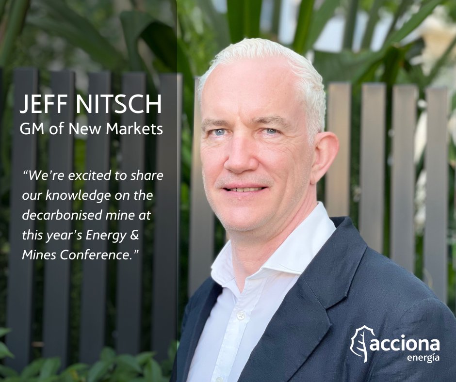 ACCIONA Energía will be sponsoring a panel at the 8th Annual @energyandmines Summit in Perth on 7 & 8 May 2024. Jeff Nitsch, General Manager of New Markets of ACCIONA Energía will be speaking in this panel on the topic ‘Renewable Energy Hubs for Mines’. #mines #decarbonisation