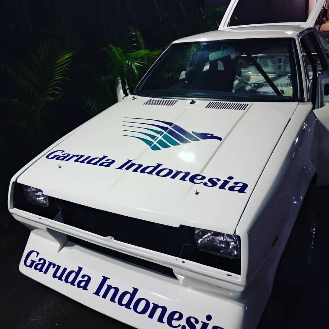 Toyota Corolla Sprinter TE71 Group 5 made by Kuwahara, this car is used by Mr. Tinton Soeprapto in Malaysia and Indonesia. In 1985 (Garuda Indonesia livery) the widebody was removed for unknown reasons. The car is currently under restoration.