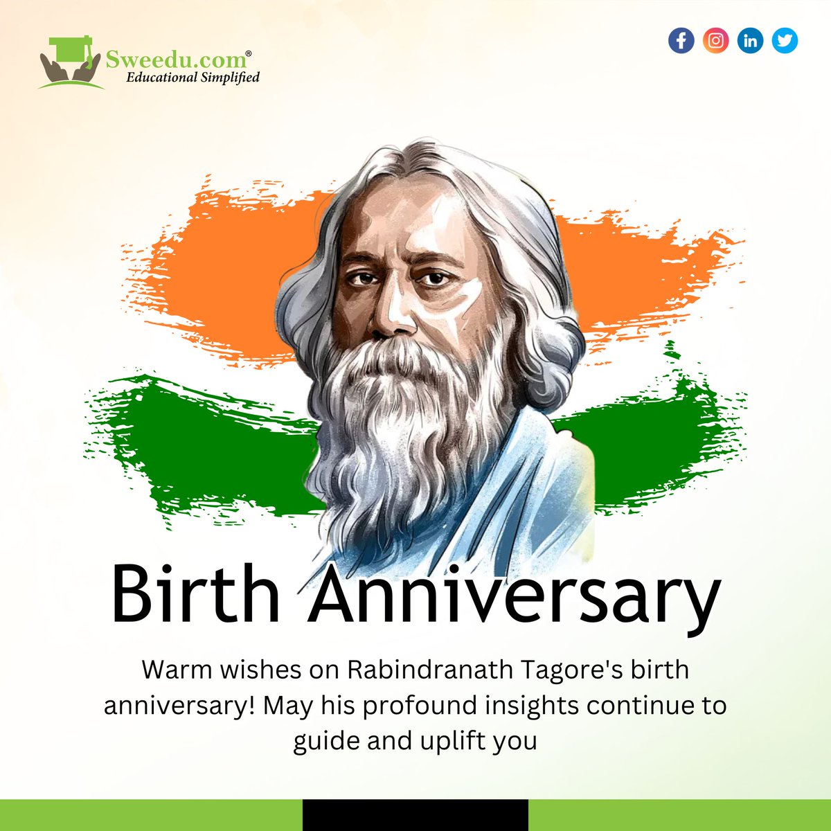 Celebrating the birth anniversary of the legendary #RabindranathTagore. His profound insights continue to guide and uplift us. Warm wishes to all on this special day.

#TagoreJayanti #LiteraryGenius #Wisdom #Inspiration #BengalBard #TagorePoetry