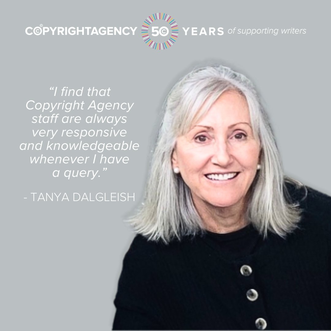 Author Tanya Dalgleish shares her sentiments about Copyright Agency for our 50th Anniversary. Thank you, Tanya, for the kind words. Helping our members will always be our priority.

#copyrightagency #50yearsofsupportingwriters