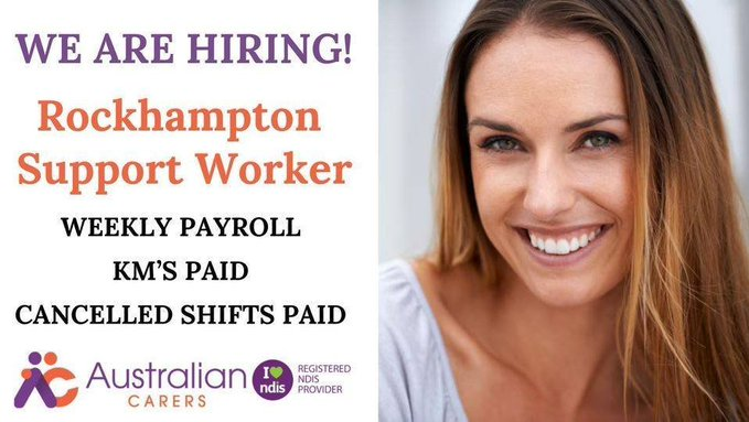 We are Hiring! Rockhampton Disability Support Worker #NDIS #ndisregisteredprovider #ndisserviceprovider #Queensland #rockhampton #australian #positions #nowhiring #jobsearch #jobsearching australiancarers.com.au/job/rockhampto…