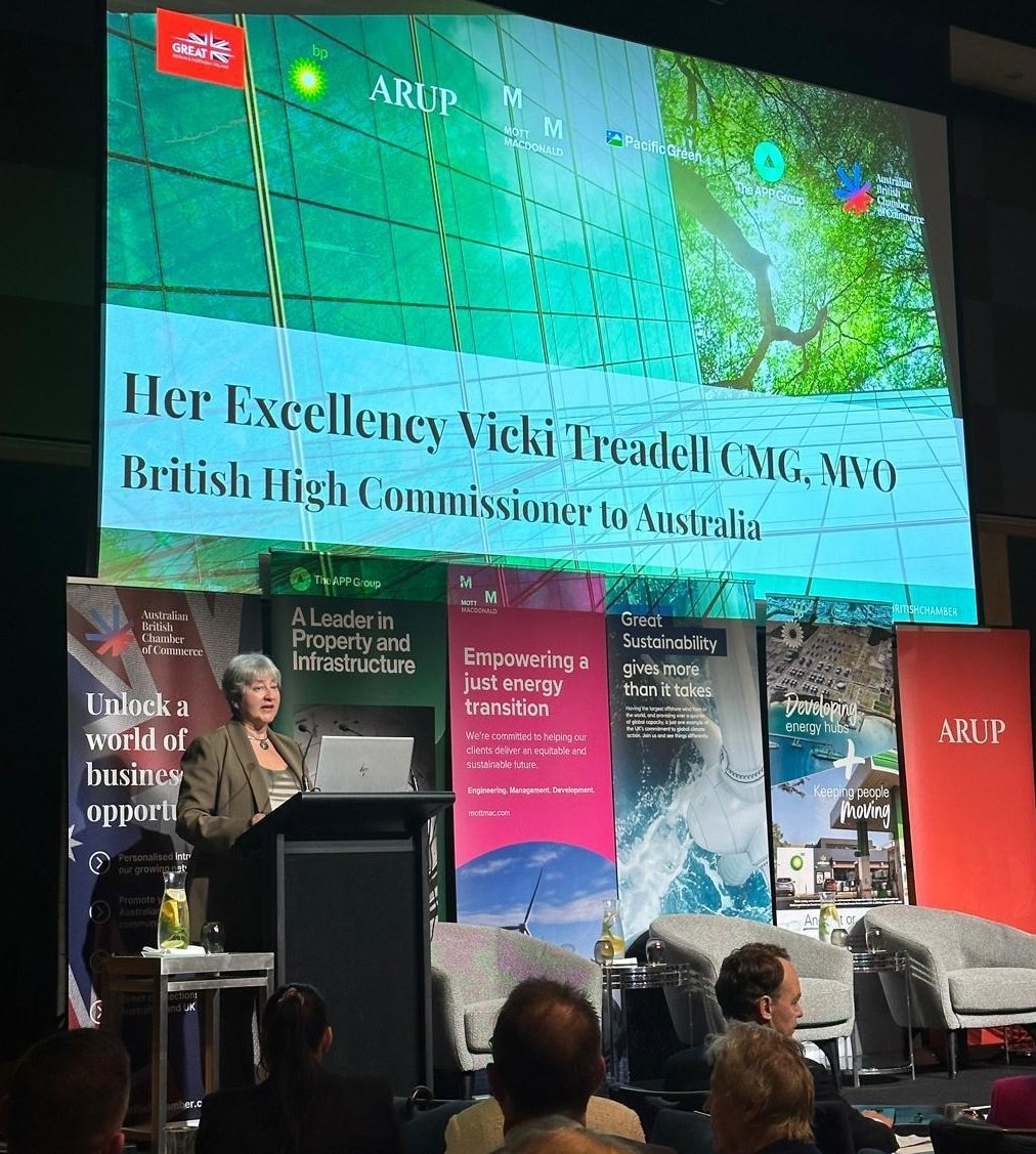 My keynote speech @BritishChamber's Summit on #EnergyTransition spoke to the opportunity & new partnerships that this global challenge offers. I also announced the #UK's endorsement of #Australia's bid to host #COP31 in partnership with the #Pacific.