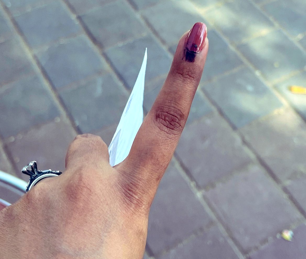 My Vote for Development, National Security & Prosperity of Bharat 🪷🇮🇳🙏🏼
 #LokSabhaElections2024