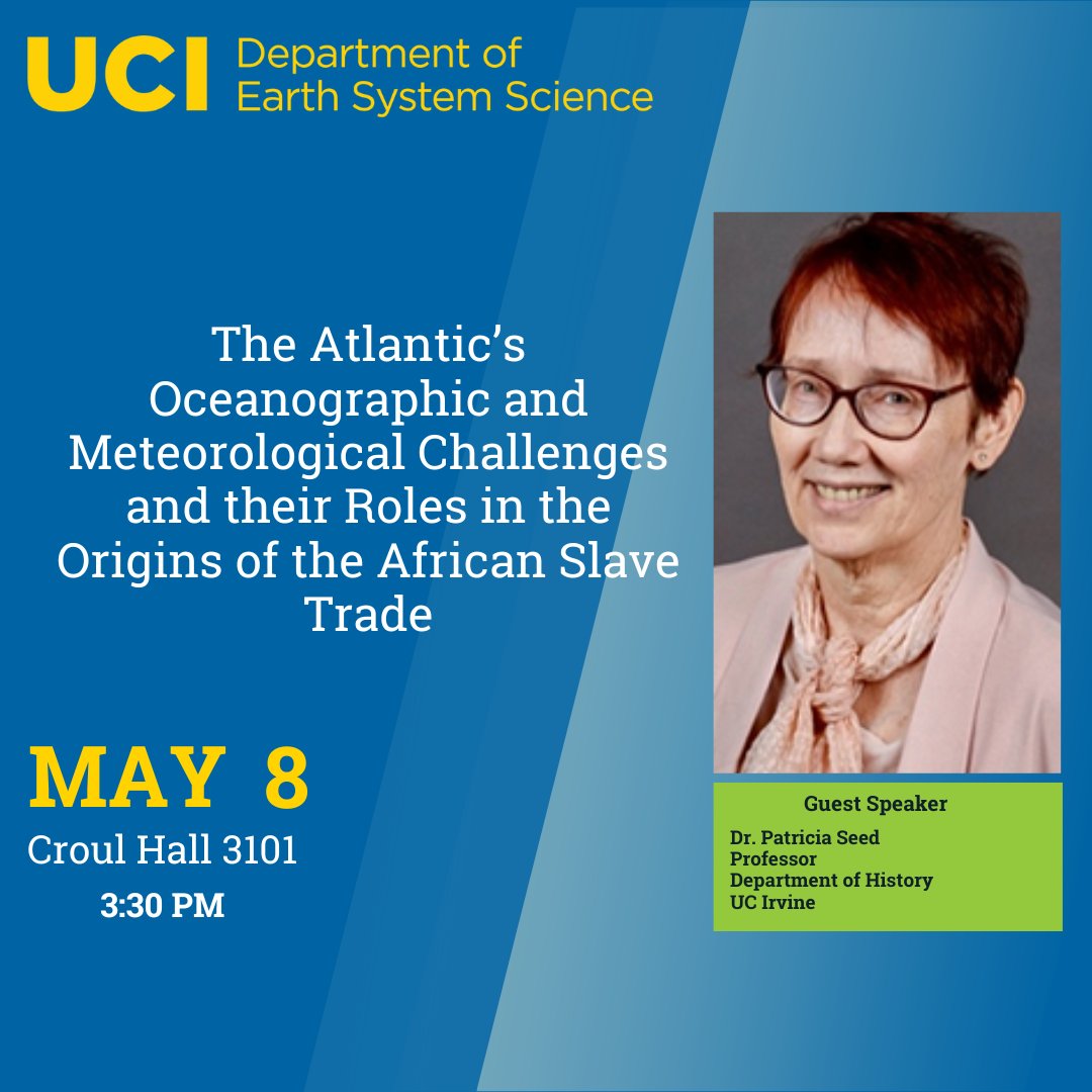 uciess's tweet image. Don&apos;t miss our seminar this Wednesday with Dr. Patricia Seed at 3:30 PM in Croul Hall 3101! #uciess