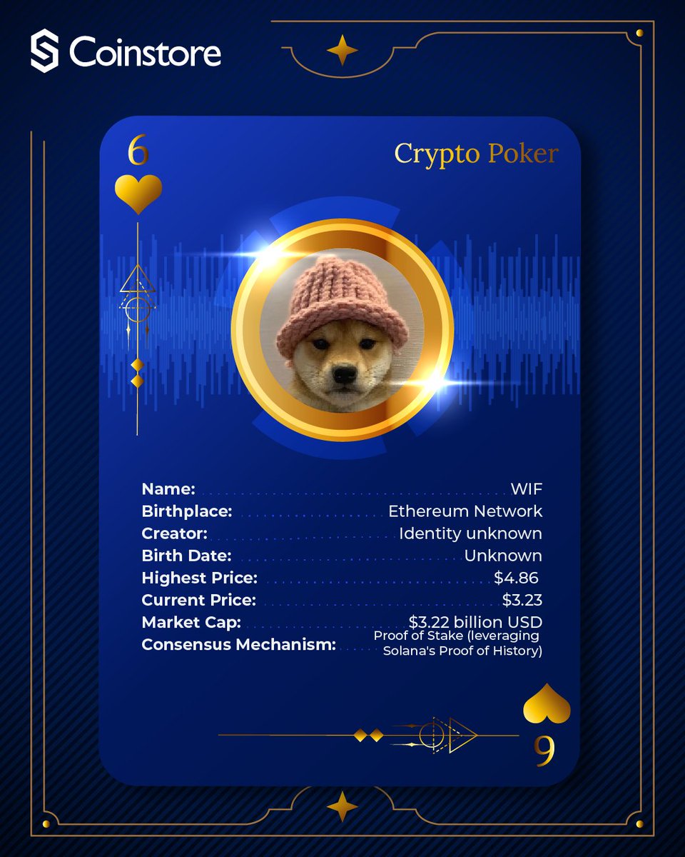 🚀 Meet $WIF - the cutest contender blockchain! 🐶

💎 Born to play in the high stakes world of #CryptoPoker, with a peak of $4.86 and a robust $3.22B market cap. 

Is this the #memecoin you’ve been waiting for? 🃏✨