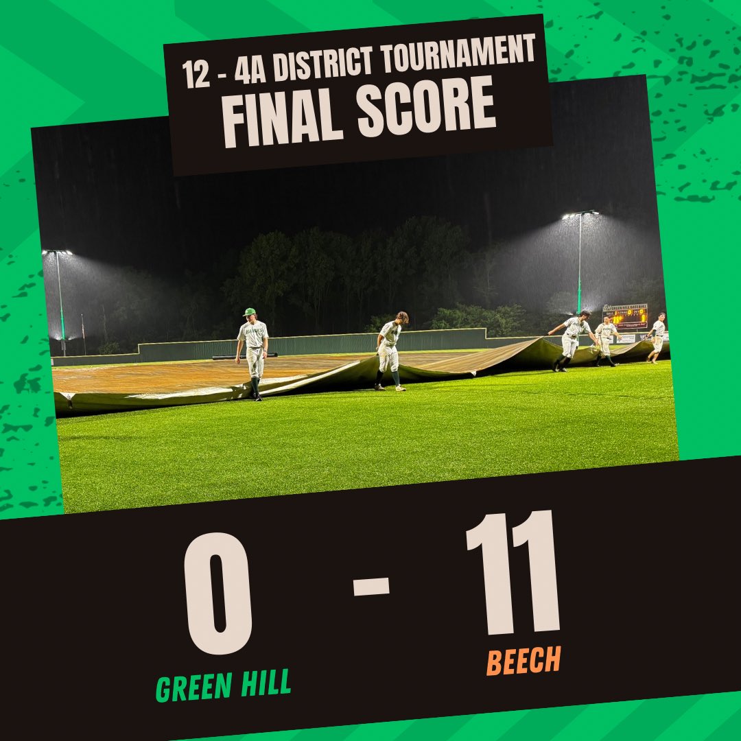In a game where the tarp was pulled on and off again twice because of rain…making the game go to 11pm, the Hawks just couldn’t catch a break against the Bucs. The Hawks end up as Runner-up in the District 12 - 4A District Tournament, and will regroup and ready themselves for…