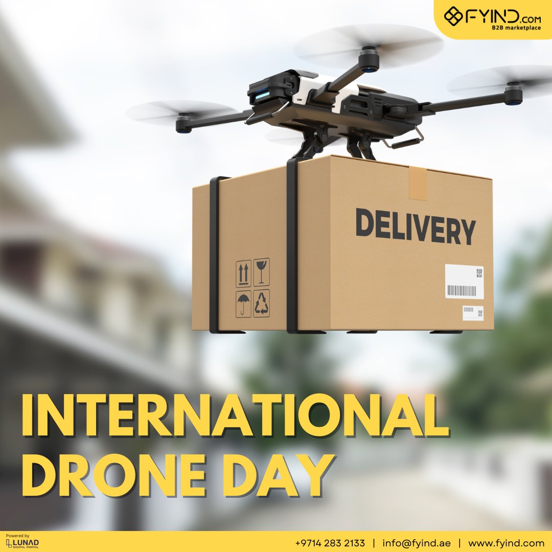 From pictures to delivery, drones do it all! Celebrate International Drone Day with FYIND and explore the endless possibilities of aerial multitasking.  – shop now - fyind.com/uae/en/consume…

.

#internationaldroneday #drone #onlineshopping #onlinestore #sellonline