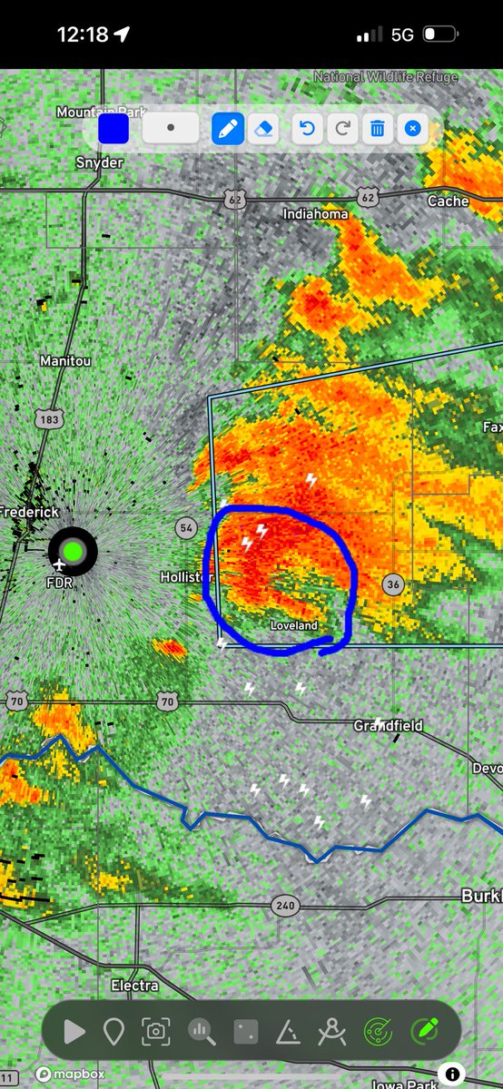 Most visually concerning rotation in OK right now to me is just to the east of Hollister moving towards Faxon. #okwx