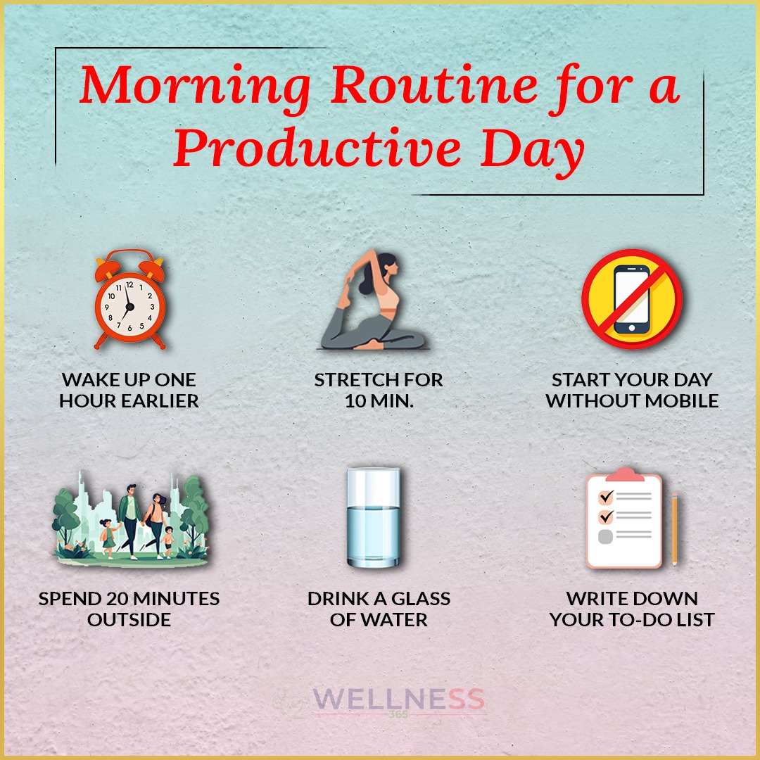 Crush your day with this energizing morning routine! ☀️ 
Follow these steps and get ready to conquer your goals!
these

Follow @wellness365Day for more productivity hacks!

#morningroutine #wellness365 #productiveday #healthyhabits #getorganized #positivevibes