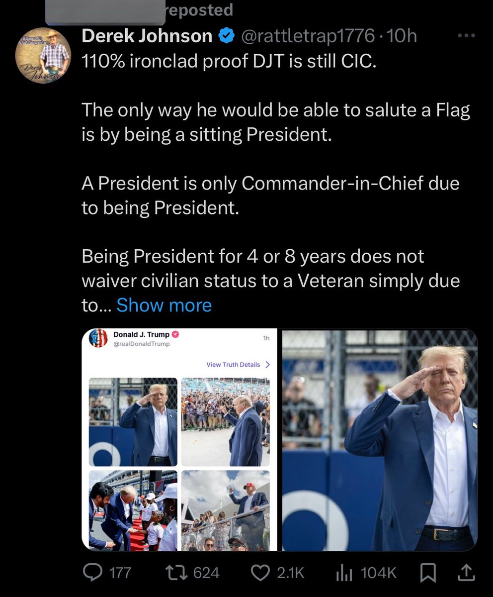 “Trump must be president because how else could he salute the flag?” Y’know, that’s a GREAT point and I have no rebuttal. You’ve converted me at last.