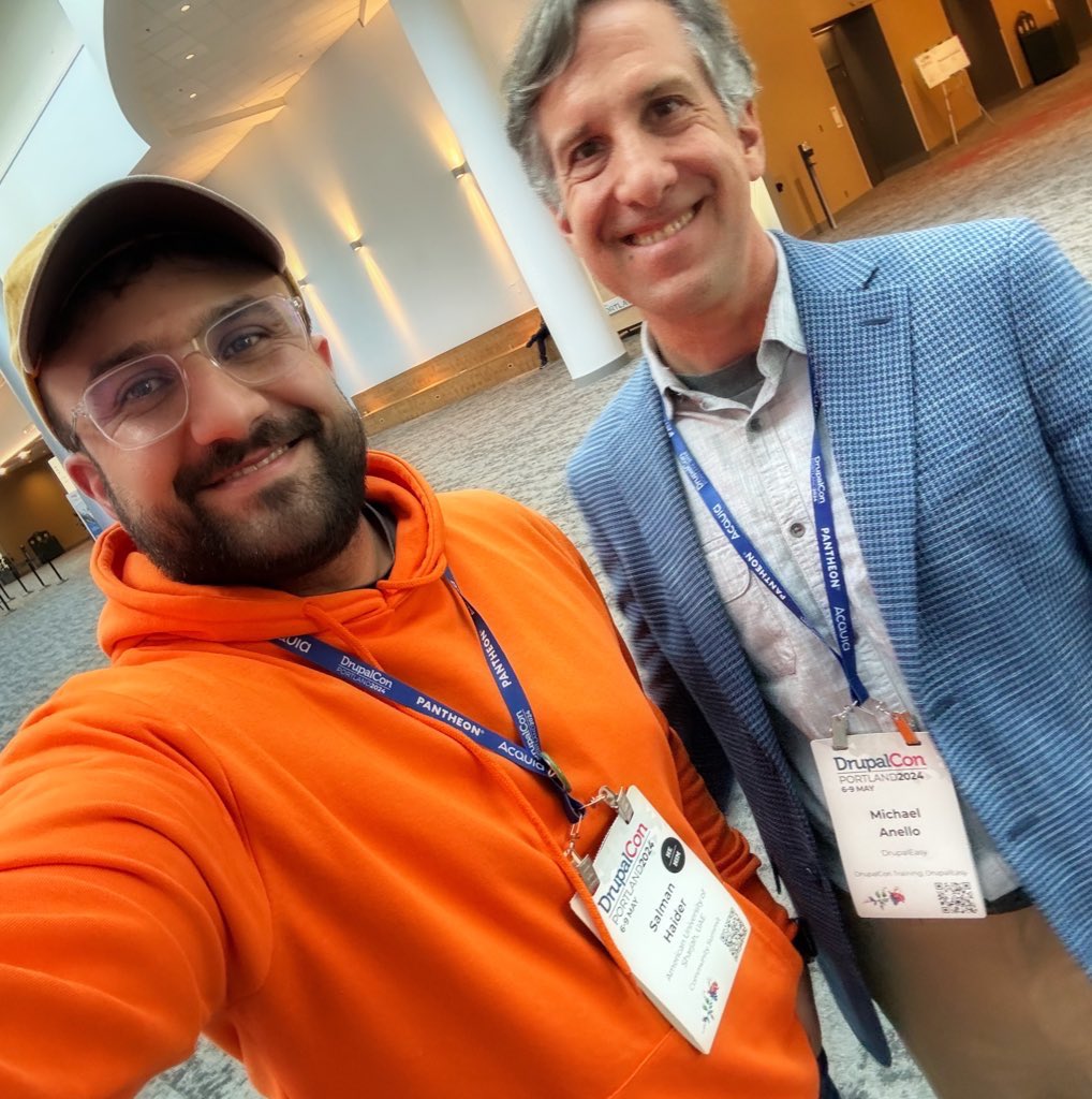 isalmanhaider's tweet image. Congratulations to Michael Anello, co-owner of DrupalEasy, for winning the 2024 Aaron Winborn Award! Your contributions to the Drupal community are invaluable #DrupalThanks 🌟