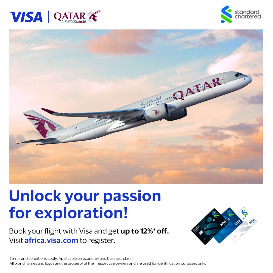 Take off in style for less! Use your Standard Chartered Visa card to book Qatar Airways flights and enjoy up to 12% off. You don't want to miss this exclusive offer. T&Cs Apply #HereForGood