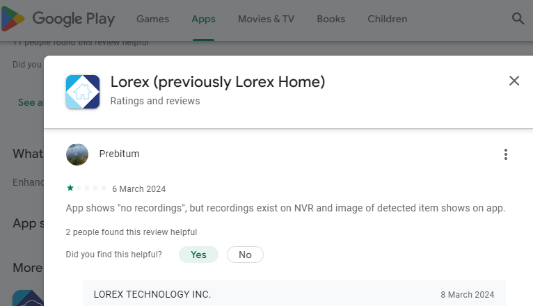 👎2024-Worst-Product-LorexTechnolorey-(Dahua/PRchina)-(Skywatch/RepChina){6}|See GooglePlay=> Kelsie Kessick- February 23, 2024- This is getting old! Still no fix for this: This ap...o click on to see what's going on. [QE]=>Fix? Please being smart to shop in 2024![QE-ALTM-255037]