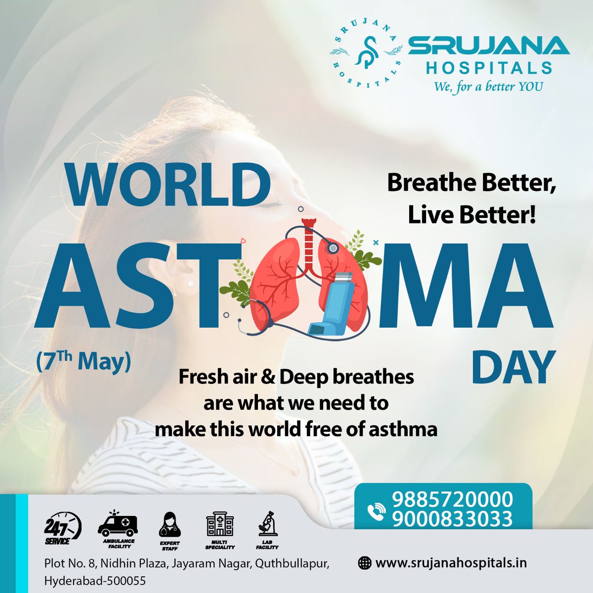 Together, let's raise awareness and support those with asthma.

#WorldAsthmaDay #AsthmaAwareness #BreatheEasy #AsthmaCare #HealthyLungs #AirQuality #LungHealth
#AsthmaManagement #InhalersNotOutsiders