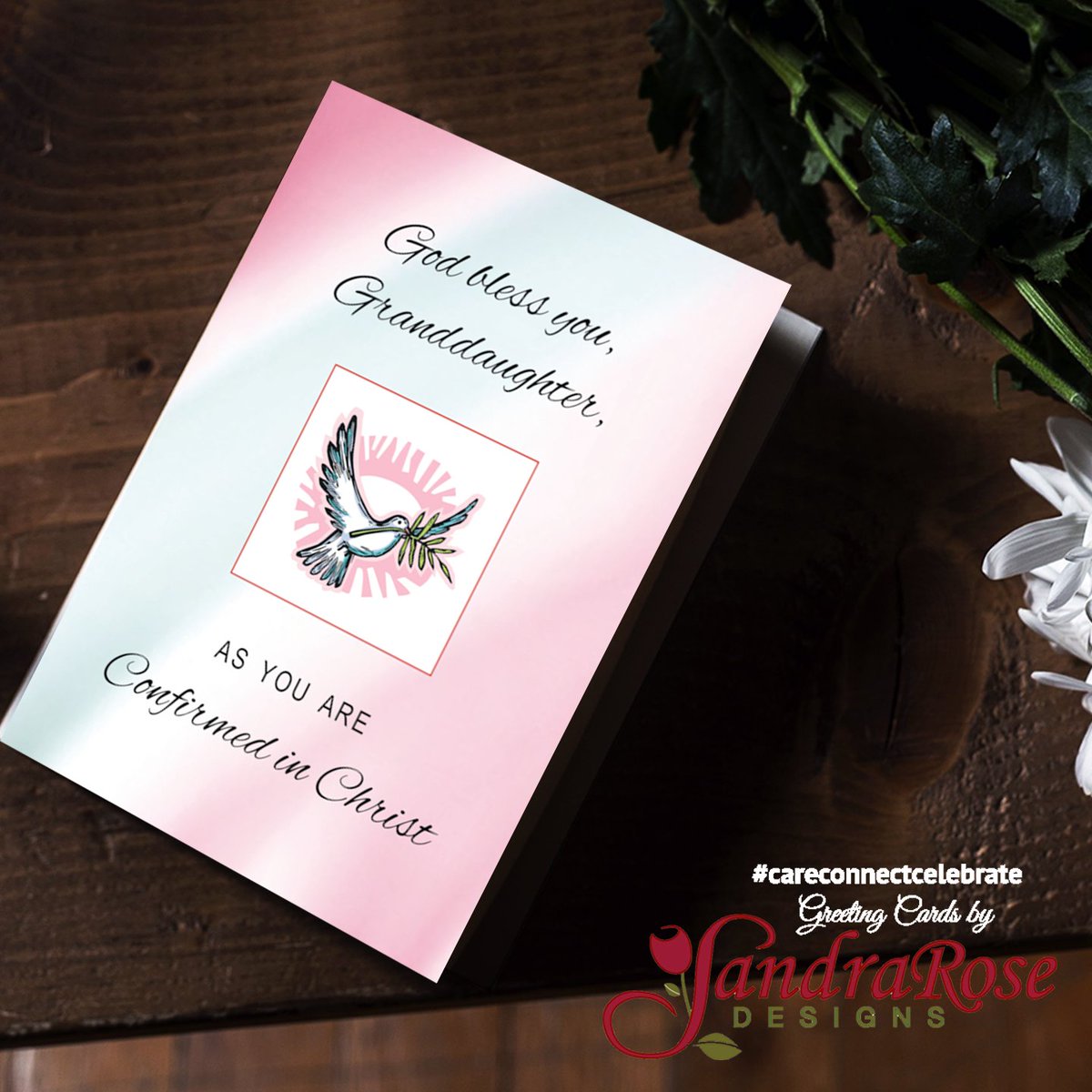 This beautiful card to your granddaughter as she is Confirmed in Christ will be a special blessing for her. A soft watercolor background is in shades of pink and dusty blue. #CareConnectCelebrate #SandraRoseDesigns @GCUniverse #Greetingcards #Greetingcard greetingcarduniverse.com/congratulation…