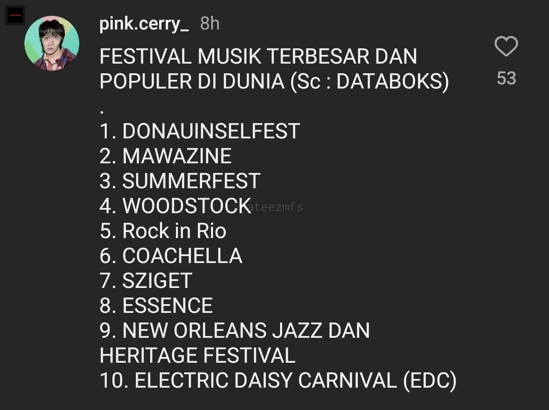 [az] atiny! ateez ternyata udah 2 kali jadi line up di festival terbesar di dunia. pertama Coachella dan kedua Mawazine 🤩 gokil banget ya our ateez, semoga mereka sehat selalu dan makin tinggi terbangnya 🤍